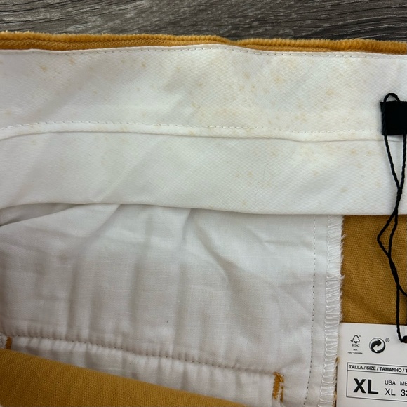 ZARA Woman Corduroy Wide Leg Pants Trousers XL Cropped Ankle Grazer Camel NWT - Picture 4 of 9